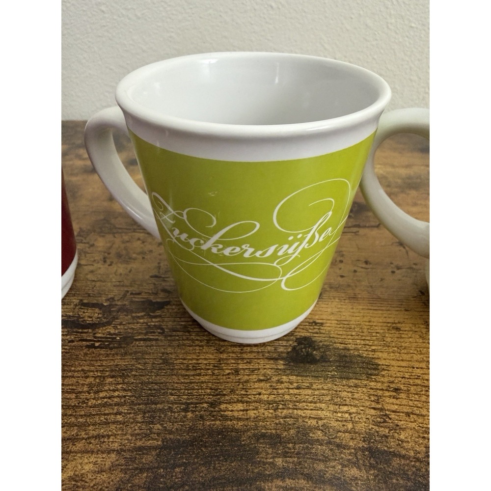 McCafe McDonald's German Coffee Mug Cup Red Orange Green White 2010 Germany EUC - Picture 7 of 8